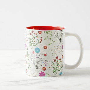 2 Couleurs Tasse à deux tons florale
