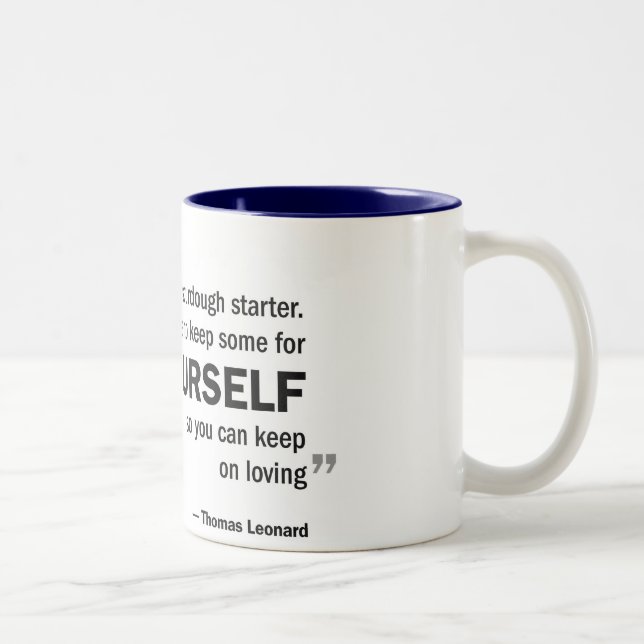 2 Couleurs Tasse à deux tons - le 'amour est comme le levain… (Droit)