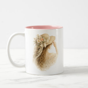 2 Couleurs Tasse à eau Flower Hat Lady
