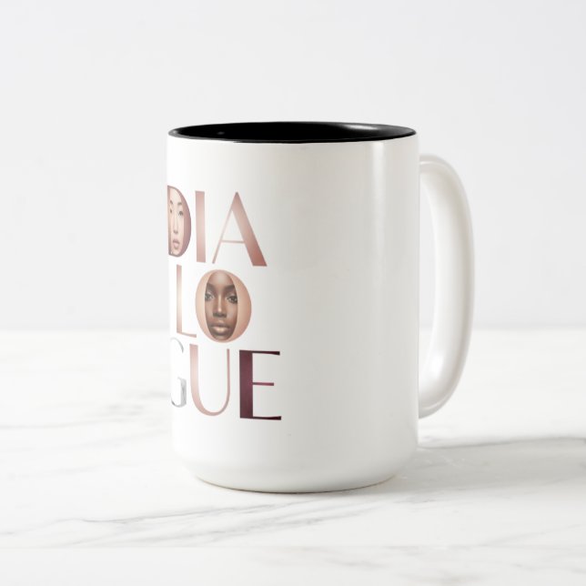 2 Couleurs Tasse à lettres dégradées Faces Dialogue (Devant droit)
