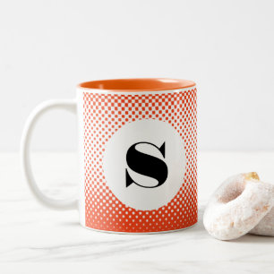 2 Couleurs Tasse à motif à pois en demi-teinte orange