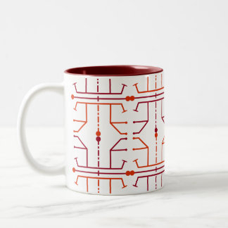2 Couleurs Tasse à motif abstrait de hiéroglyphe