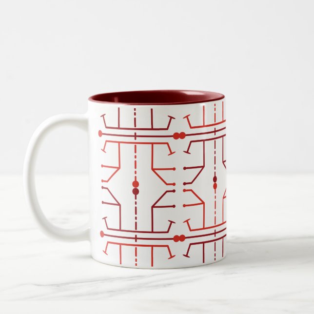 2 Couleurs Tasse à motif abstrait de hiéroglyphes (Gauche)