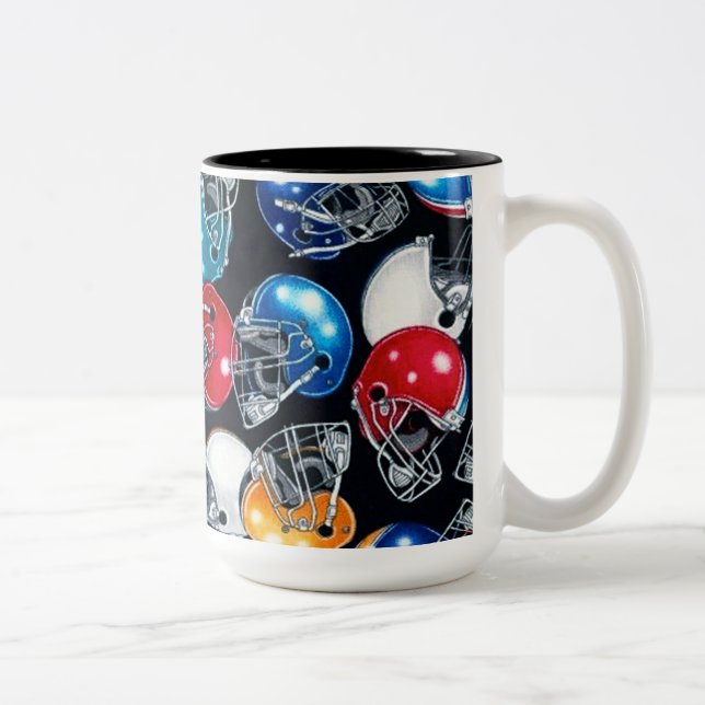 2 Couleurs Tasse à motif de casque de football Football Frenz (Droit)