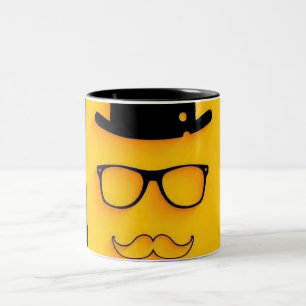 2 Couleurs Tasse à motif de personnage bâton noir Minimalis