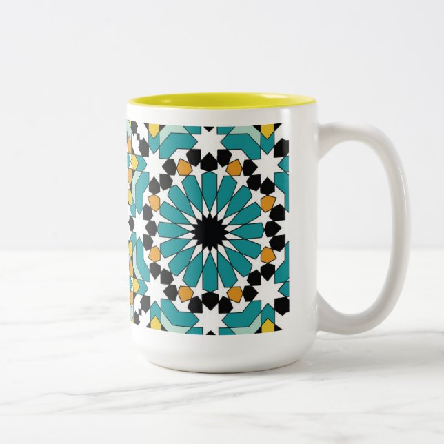 2 Couleurs Tasse à motif géométrique (Droit)