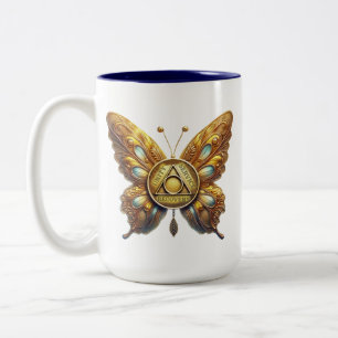 2 Couleurs Tasse à pièces de Butterfly avec prière sobre du p