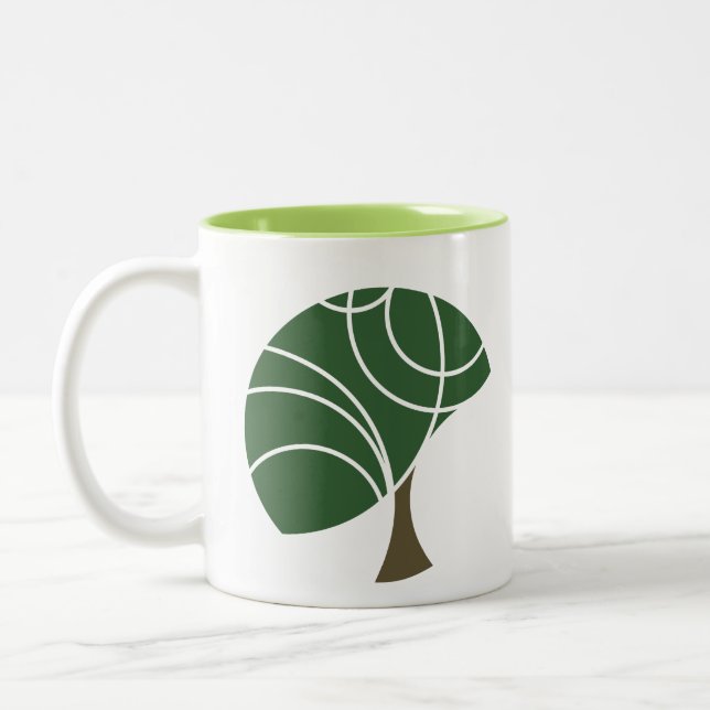 2 Couleurs Tasse abstraite d'arbre (Gauche)