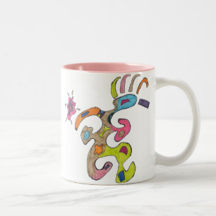 2 Couleurs Tasse abstraite "d'homme courant"