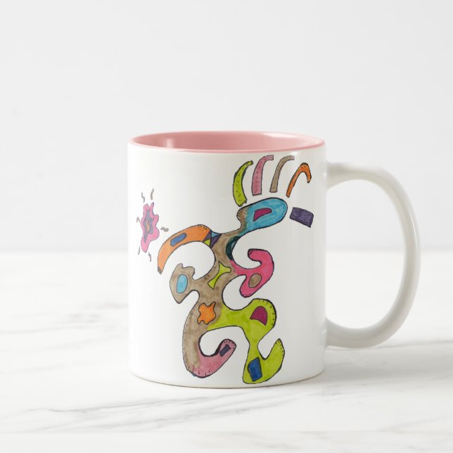 2 Couleurs Tasse abstraite "d'homme courant" (Droit)