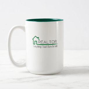 2 Couleurs Tasse Agent immobilier - Tout ce que je touche se