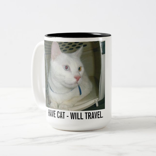 2 Couleurs Tasse AI CHAT - VOYAGERA. (Devant gauche)