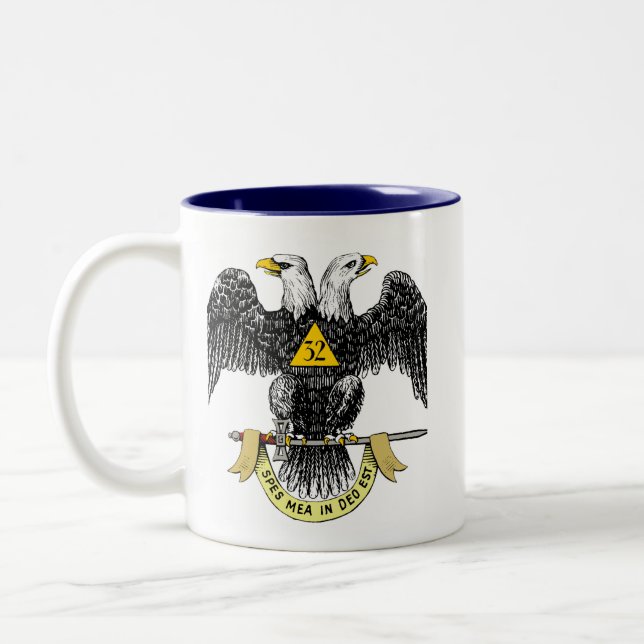 2 Couleurs Tasse Aigle Noir 32e Degré Rite Écossais (Gauche)