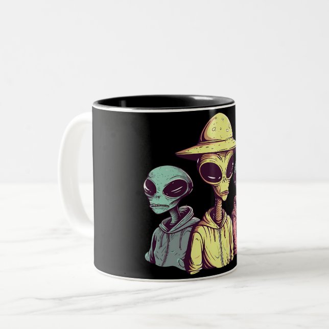 2 Couleurs Tasse Alien Duo – Rétro Sci-Fi (Devant gauche)