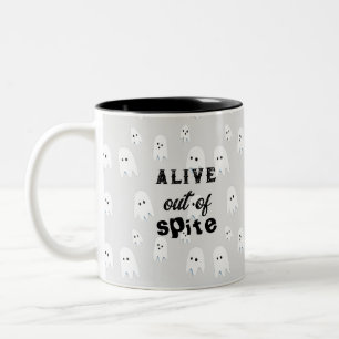 2 Couleurs Tasse Alive out of Spite avec des fantômes mignons