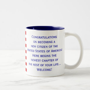 2 Couleurs Tasse américaine de drapeau de citoyenneté par