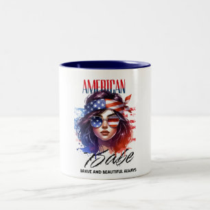 2 Couleurs Tasse American Babe – Création pour femme patrioti