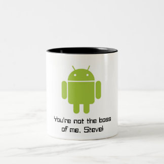 2 Couleurs Tasse androïde : Vous n'êtes pas le patron de moi,