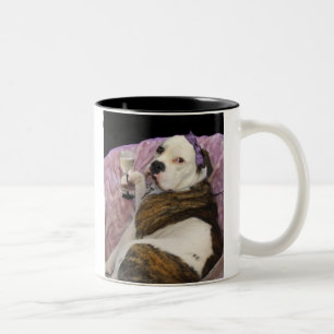 2 Couleurs tasse anglaise d'antan de bulldogge
