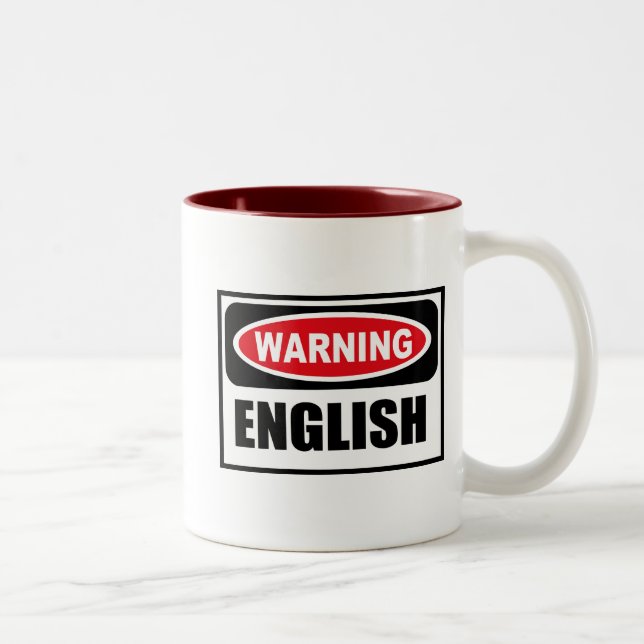 2 Couleurs Tasse ANGLAISE d'avertissement (Droit)