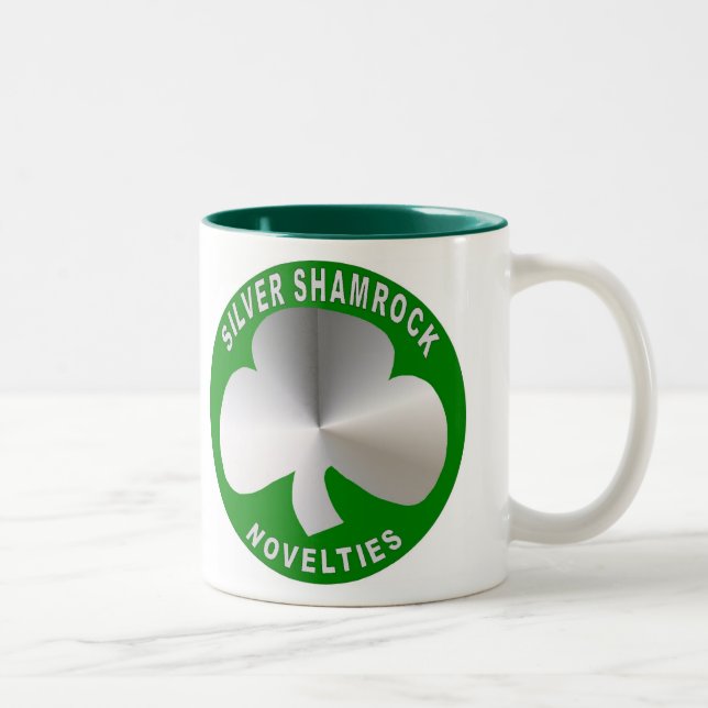 2 Couleurs Tasse argentée de nouveautés de shamrock (Droit)