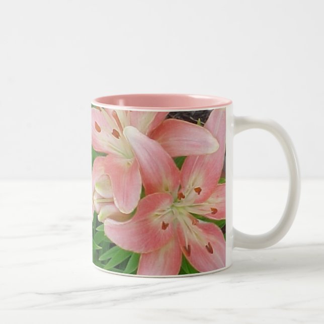 2 Couleurs Tasse asiatique rose de lis (Droit)