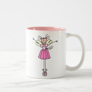 2 Couleurs Tasse assez rose de ballerine d'ange