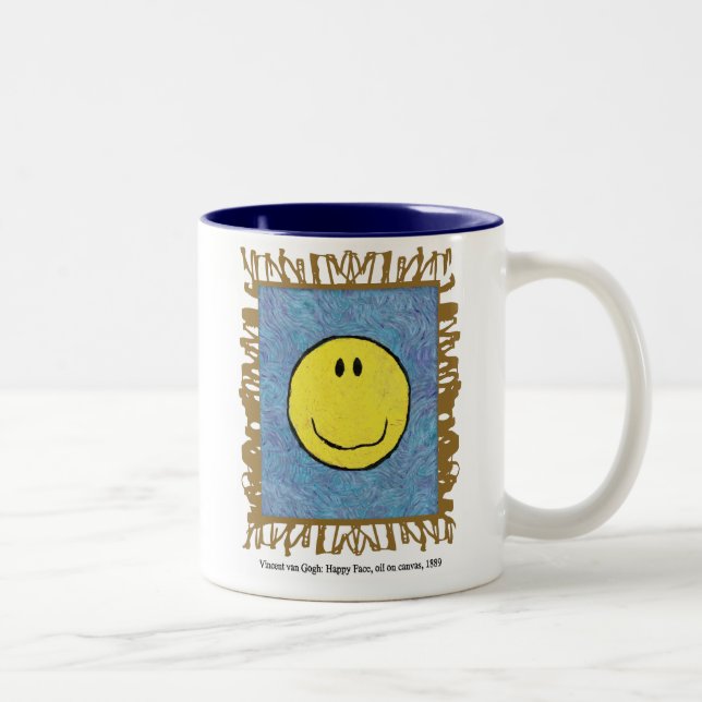 2 Couleurs tasse au visage heureux post-impressionnisme (Droit)