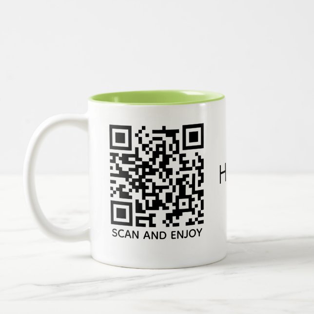 2 Couleurs Tasse avec code QR de musique thérapeutique – Tass (Gauche)