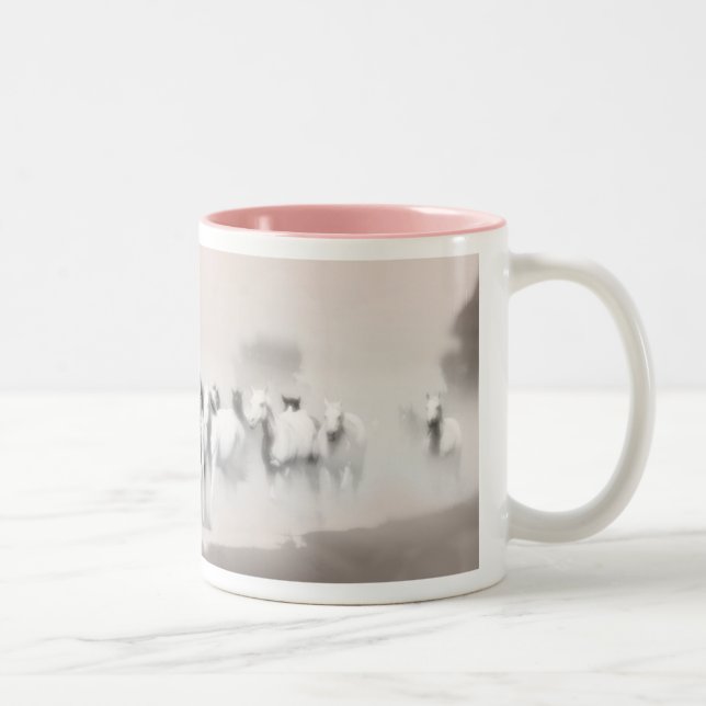 2 Couleurs Tasse avec des chevaux arabes (Droit)