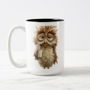 2 Couleurs Tasse avec illustration de chouette mignonne Ois