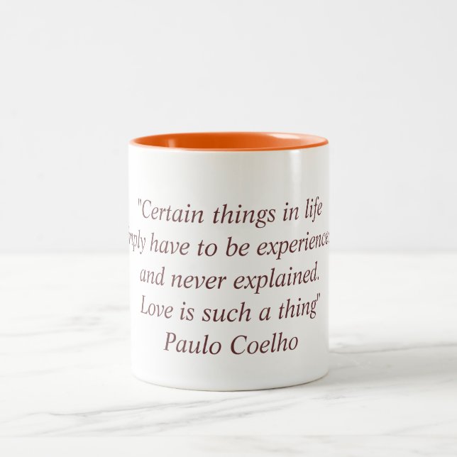 2 Couleurs Tasse avec la citation de Paulo Coelho (Centre)