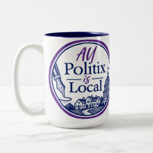 2 Couleurs Tasse avec le logo de All Politix is Local