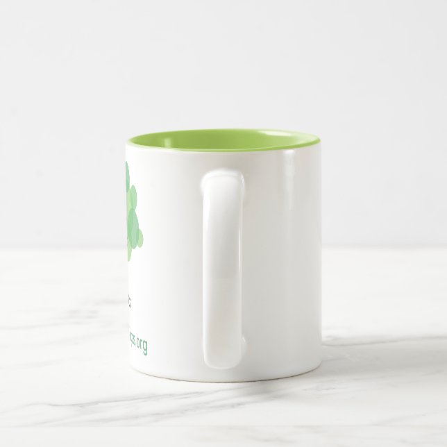 2 Couleurs Tasse avec l'intérieur de vert de chaux - laissé (Poignée)