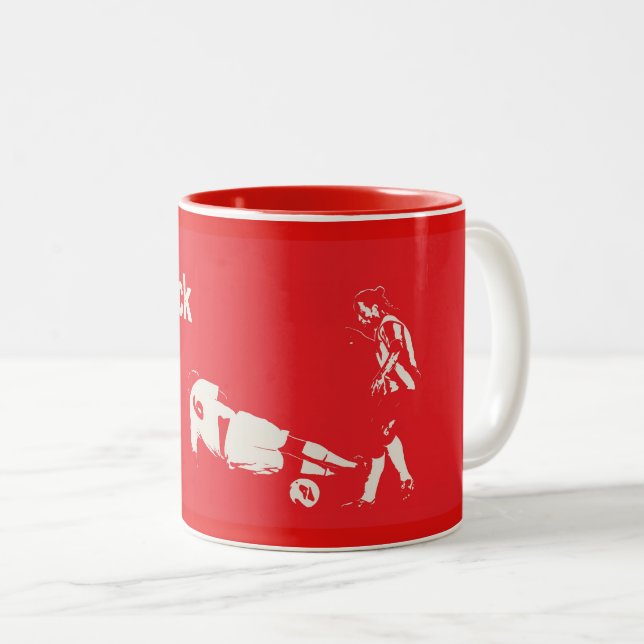 2 Couleurs Tasse avec logo - La chaussette sale (Devant droit)