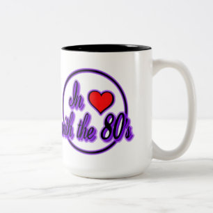 2 Couleurs Tasse avec logo violet rétro 'Amoureux des années