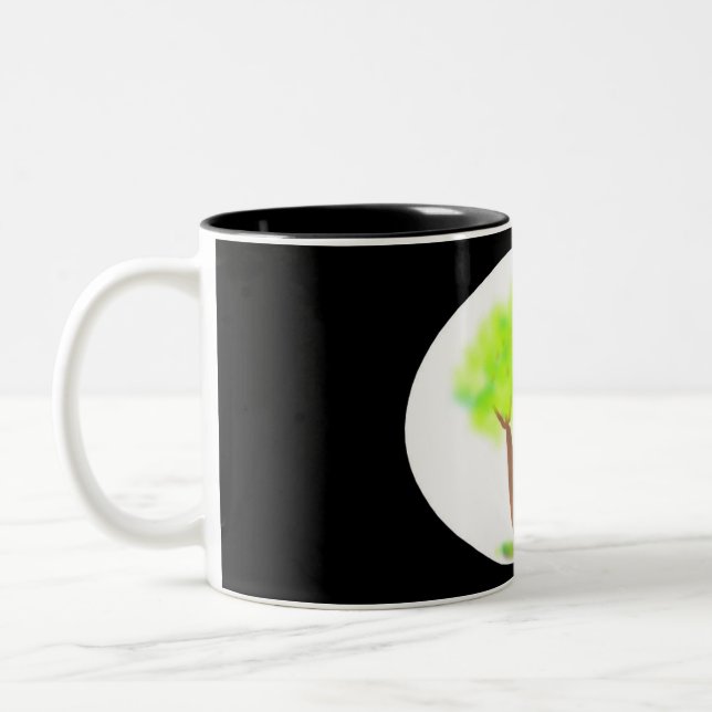 2 Couleurs tasse avec peinture d'arbre km (Gauche)