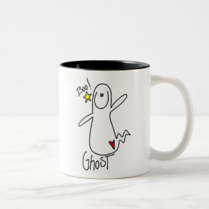2 Couleurs Tasse avec personnage bâton fantôme d'Halloween