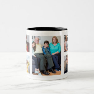 2 Couleurs Tasse avec photo de famille - Tasse de café à coll
