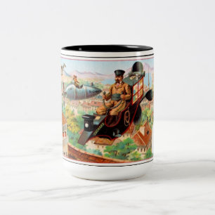 2 Couleurs Tasse avec publicité vintage Steam Punk