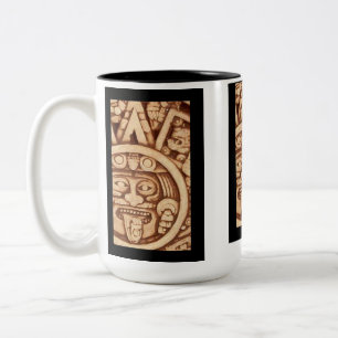 2 Couleurs Tasse aztèque de détail de calendrier d'AfriMex