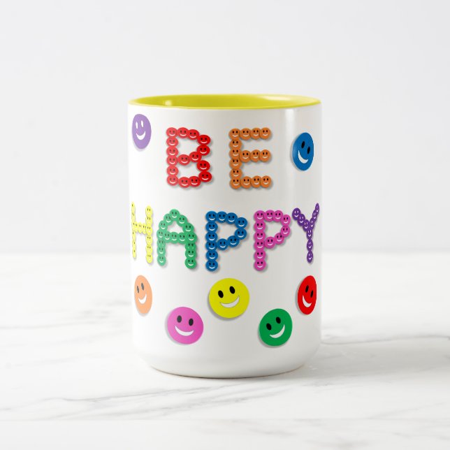 2 Couleurs Tasse Be Happy (Centre)