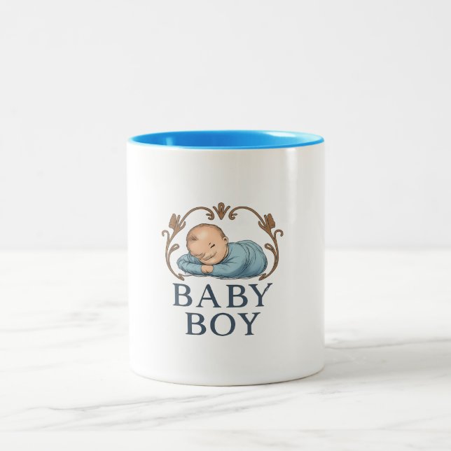 2 Couleurs Tasse - Bébé Garçon (Centre)
