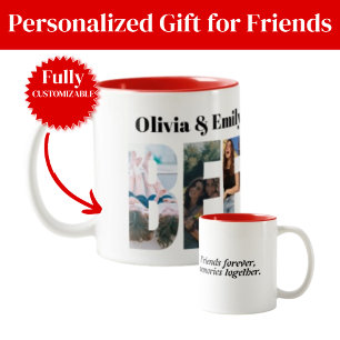 2 Couleurs Tasse BFF deux tons avec photo – Cadeau personnali