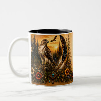 2 Couleurs Tasse bicolore Héritage autochtone Faucon