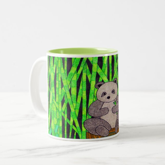 2 Couleurs Tasse bicolore Panda (Devant gauche)