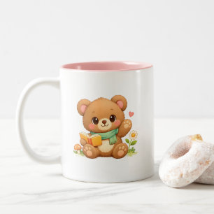 2 Couleurs Tasse bicolore pour enfants "Ours de lecture de
