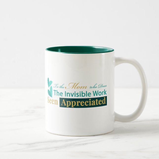 2 Couleurs Tasse blanche avec citation "Vue & Appréciée" pour (Droit)