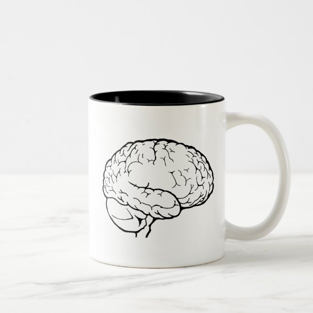 2 Couleurs Tasse blanche de cerveau (Droit)