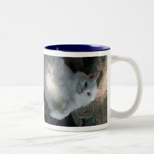 2 Couleurs Tasse blanche de chat, surprise de Kitty